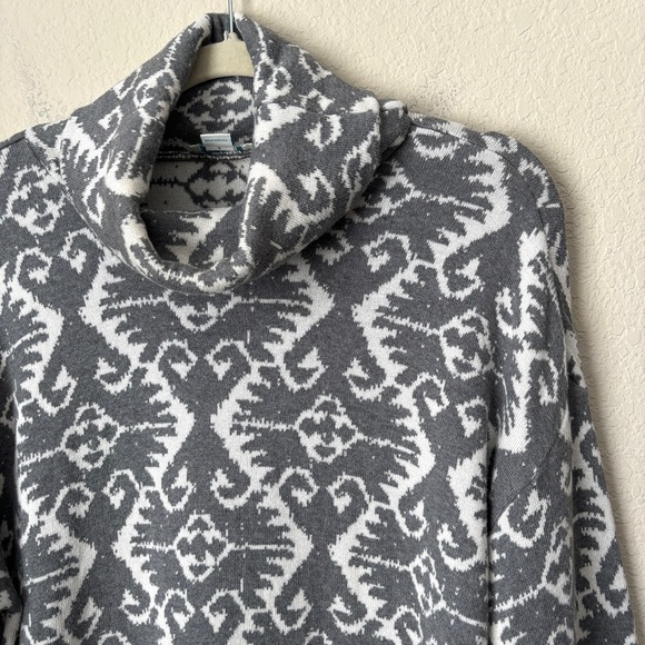 Sundance Ikat Print In The Fjords Cowl Neck Sweater Top Tribal Print Bell Sleeve - Picture 3 of 11